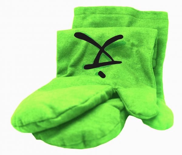 Zappsack Handschuh (1 Paar) grün mit Hygienebezug
