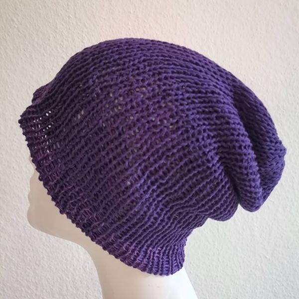 Mütze violett Strick